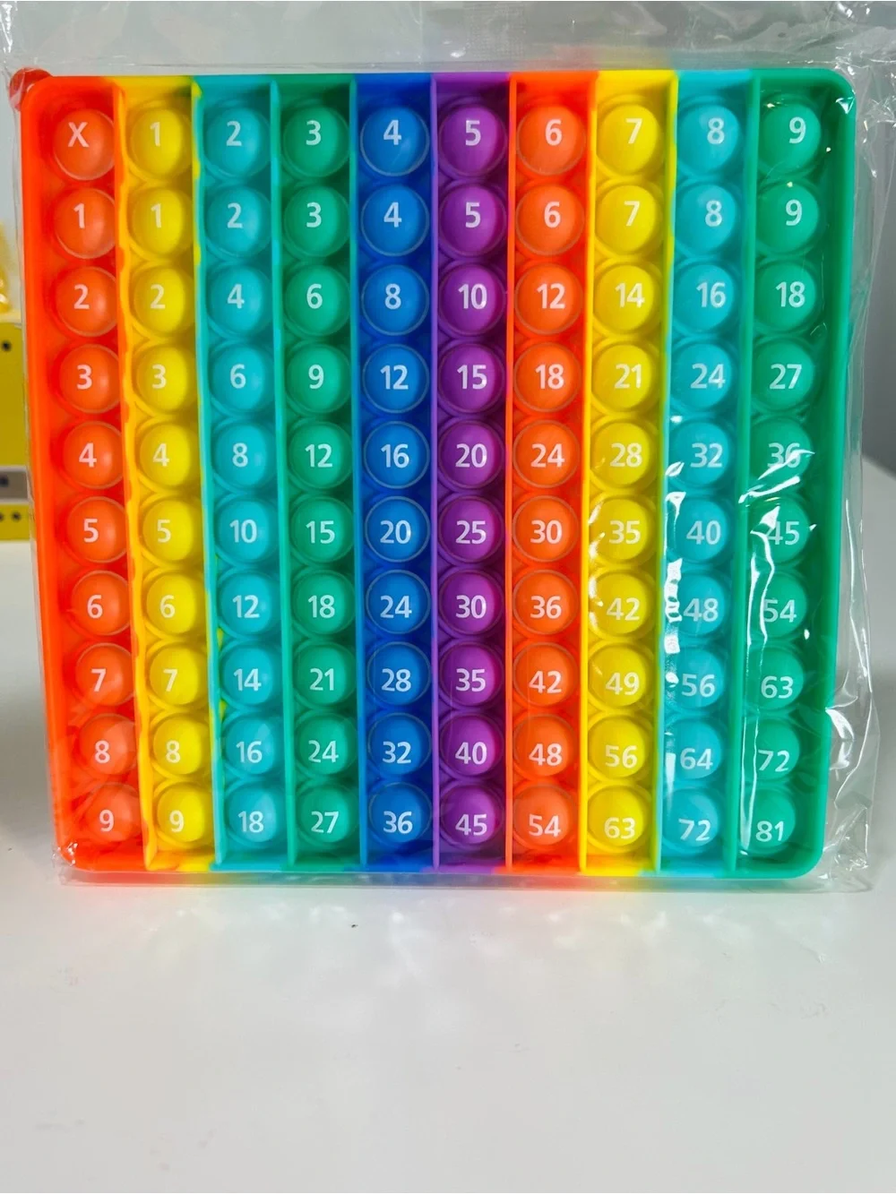 Rainbow 9x9 Multiplication Table Pop It Fidget Toy | Educational Math Sensory